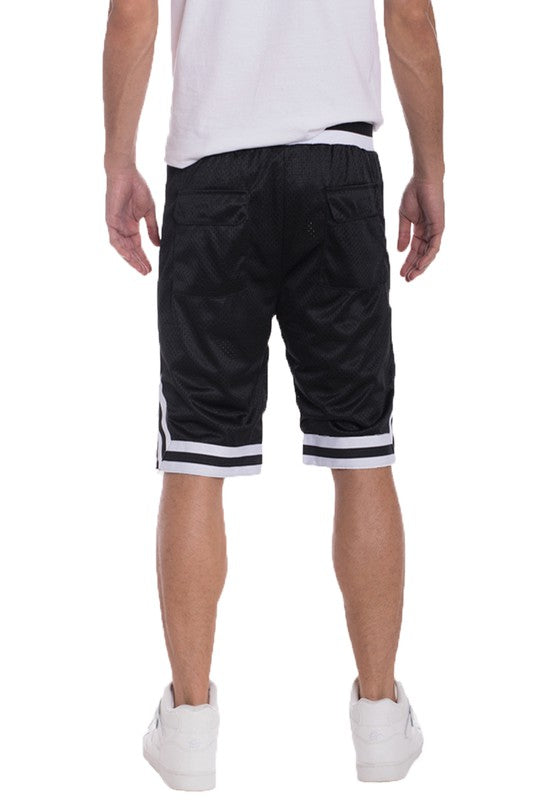 Stacey B's Striped Band Solid Basketball Shorts