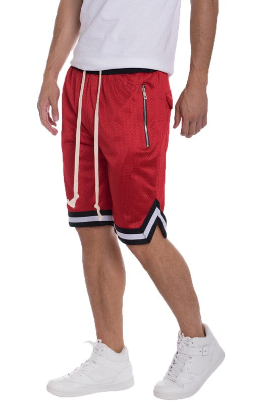 Stacey B's Striped Band Solid Basketball Shorts