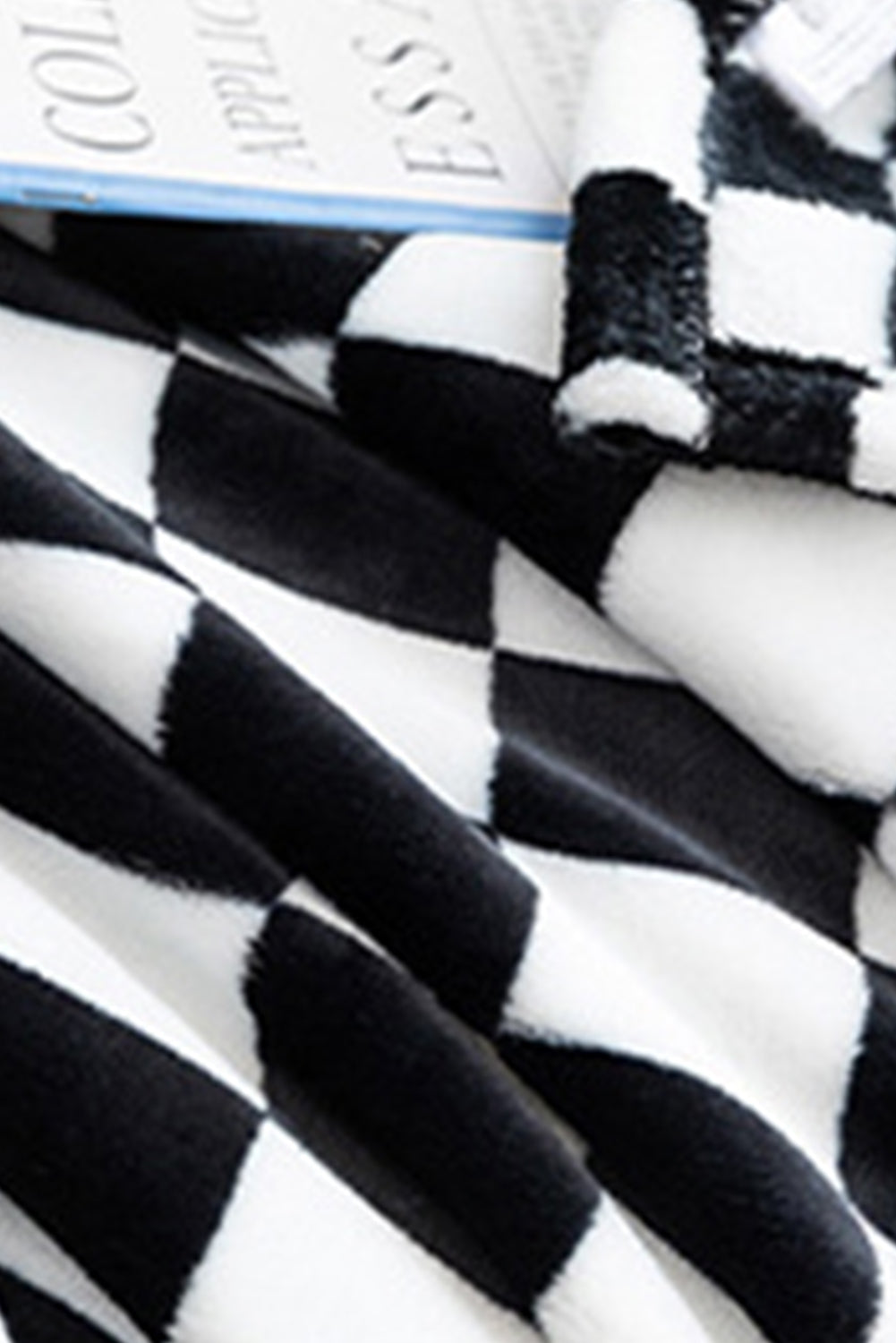 Stacey B's Black Checkerboard Printed Soft Throw Blanket