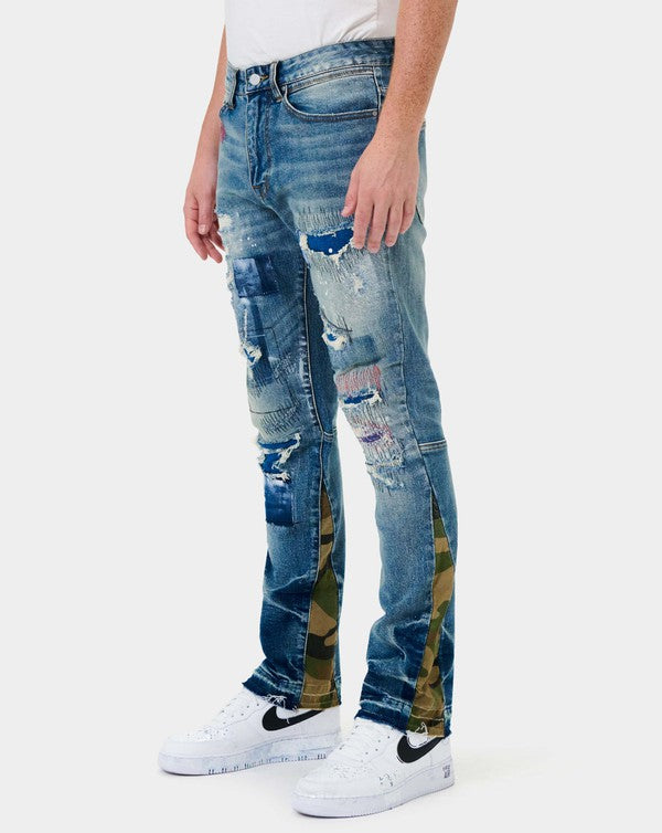 Stacey B's Heavy Rip & Repair Slim Straight Denim