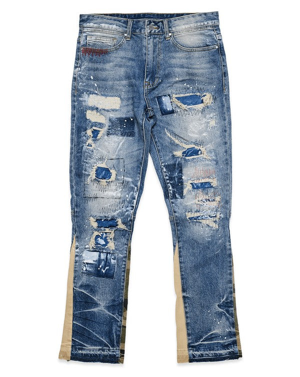 Stacey B's Heavy Rip & Repair Slim Straight Denim