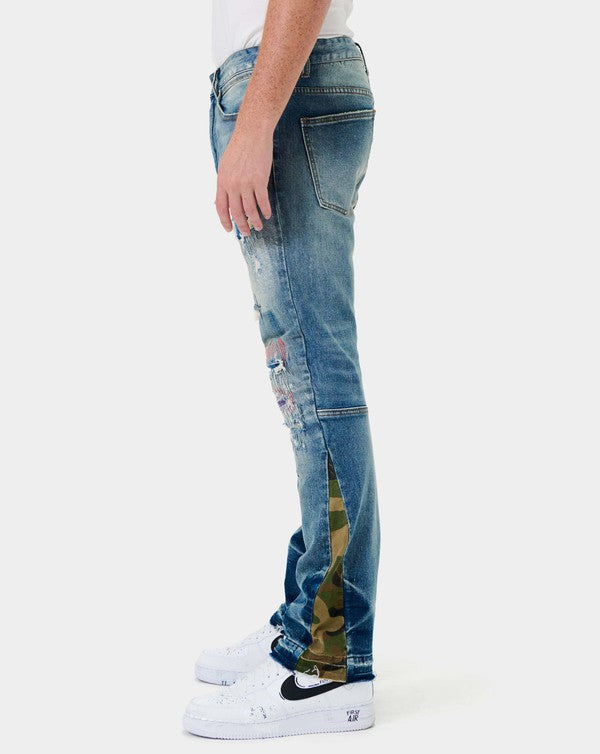 Stacey B's Heavy Rip & Repair Slim Straight Denim