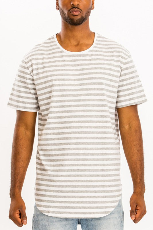 Stacey B's Striped Elongated  T-Shirt