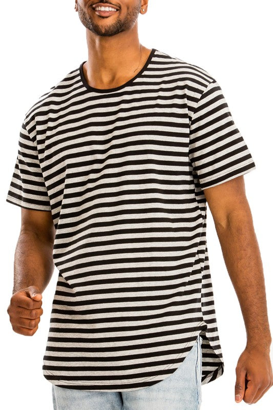 Stacey B's Striped Elongated  T-Shirt