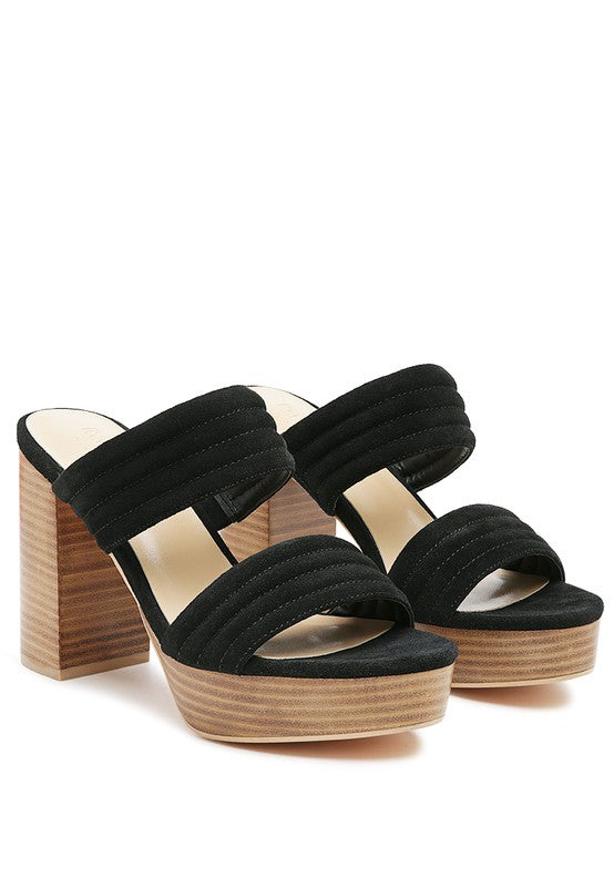 Stacey B's Mille Feux Suede Slip-On Block Heeled Sandal