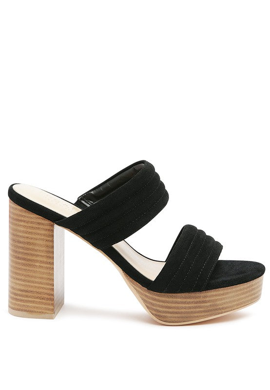 Stacey B's Mille Feux Suede Slip-On Block Heeled Sandal