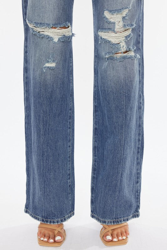 Stacey B's Ultra High-Rise Distressed 90s Flare