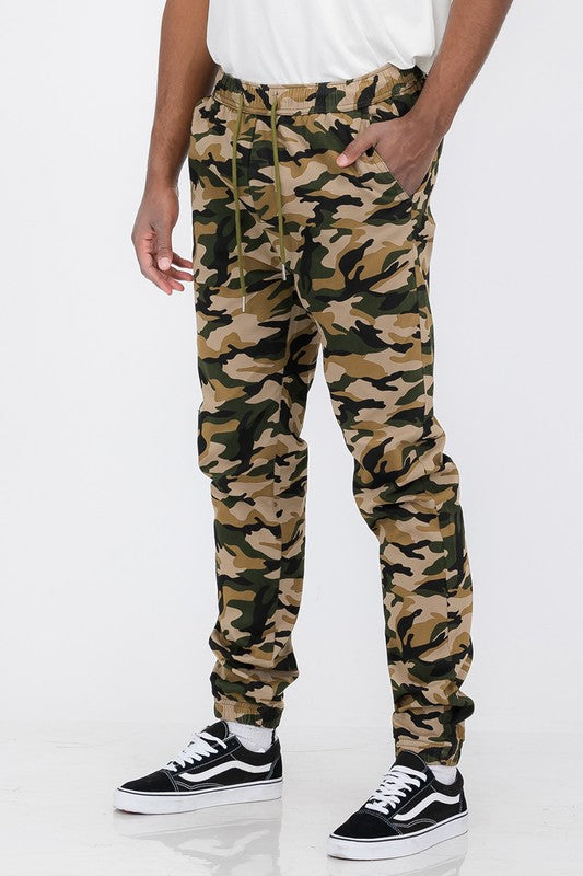 Stacey B's  Mens Solid Stretch Cargo Jogger