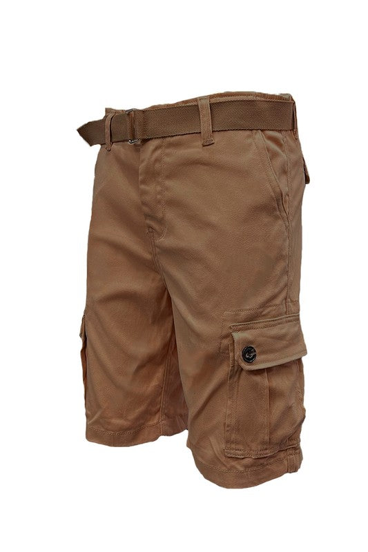 Stacey B's Mens Belted Cargo Shorts with Belt