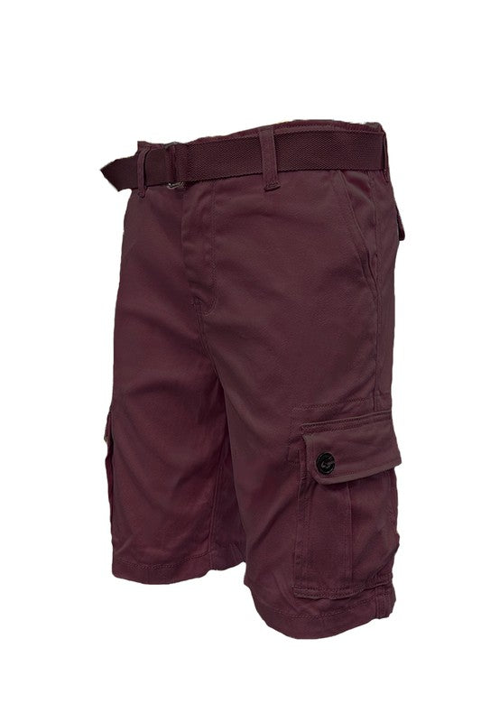 Stacey B's Mens Belted Cargo Shorts with Belt