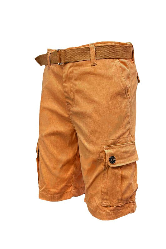 Stacey B's Mens Belted Cargo Shorts with Belt