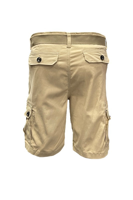 Stacey B's Mens Belted Cargo Shorts with Belt