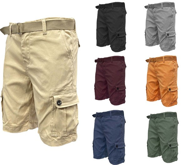 Stacey B's Weiv Mens Belted Cargo Shorts with Belt