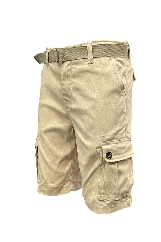 Stacey B's Weiv Mens Belted Cargo Shorts with Belt