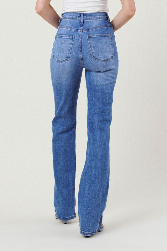 Stacey B's High Rise Distressed Straight Leg Jeans