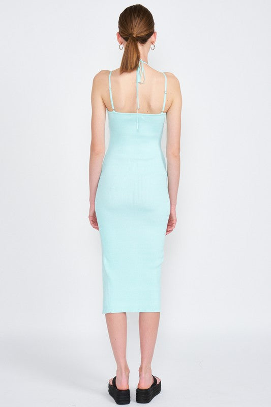 Stacey B's Spagetti Strap Midi Dress With Slit