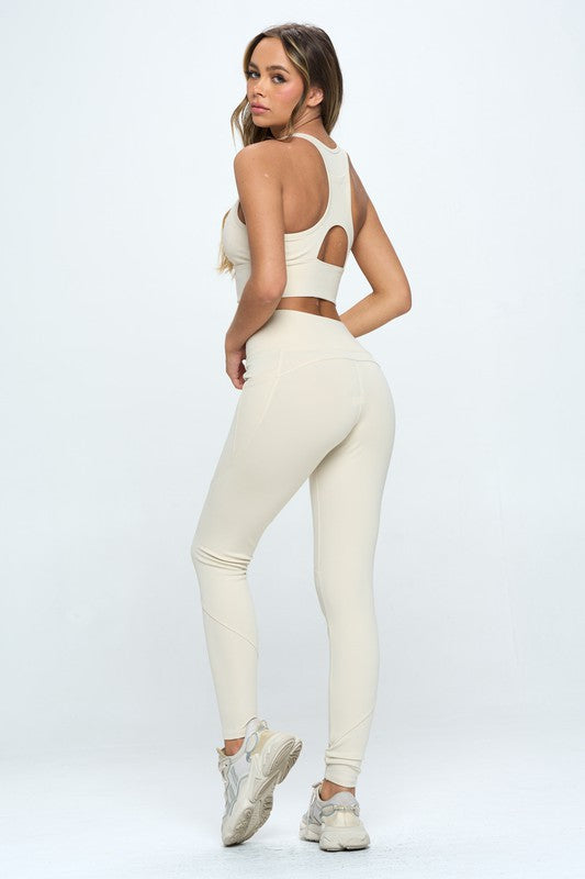 Stacey B's Two Piece Activewear Set with Cut-Out Detail