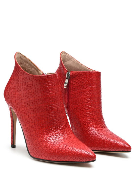 Stacey B's Lolita Woven Texture Stiletto Boot