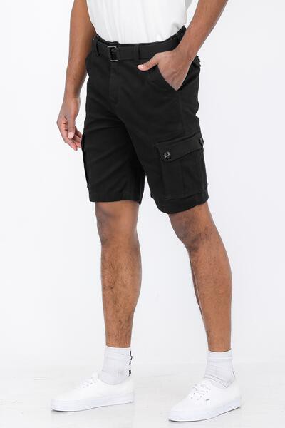 Stacey B's Mens Belted Cargo Shorts with Belt