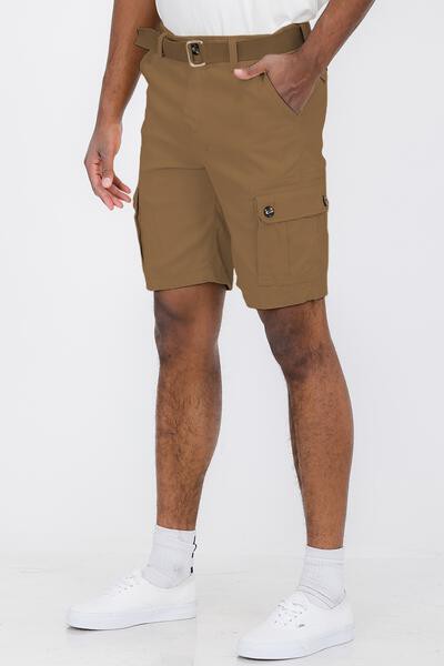 Stacey B's Mens Belted Cargo Shorts with Belt