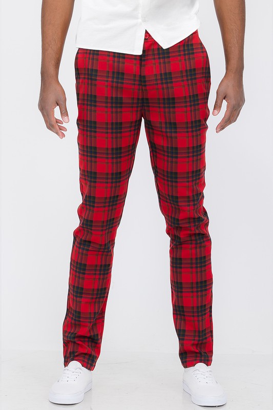 Stacey B's  Mens Plaid Trouser Pants