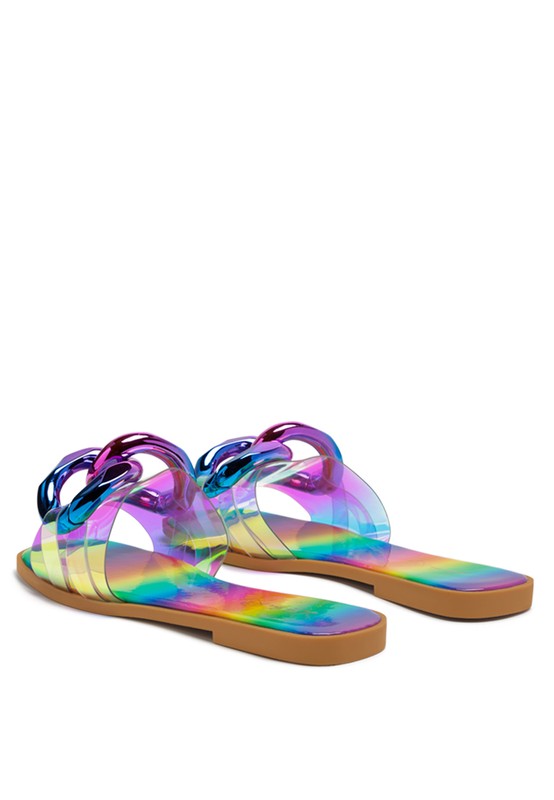 Stacey B's Caroons Clear Slide flats