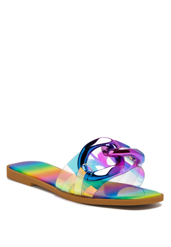 Stacey B's Caroons Clear Slide flats