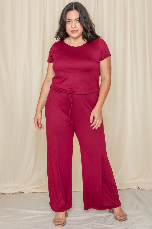 Stacey B's Short Sleeve Jumpsuit W/Pocket