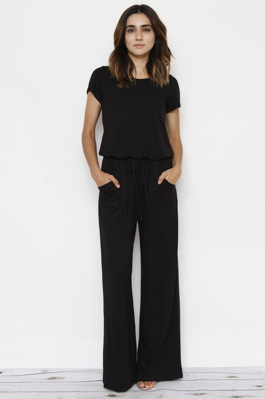 Stacey B's Short Sleeve Jumpsuit W/Pocket