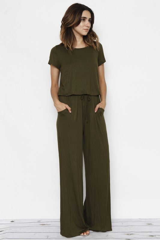 Stacey B's Short Sleeve Jumpsuit W/Pocket