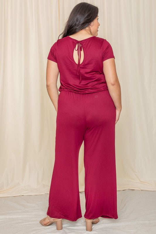 Stacey B's Short Sleeve Jumpsuit W/Pocket