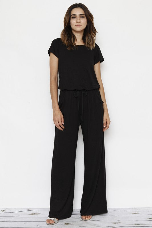 Stacey B's Short Sleeve Jumpsuit W/Pocket