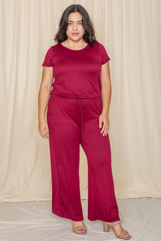 Stacey B's Short Sleeve Jumpsuit W/Pocket