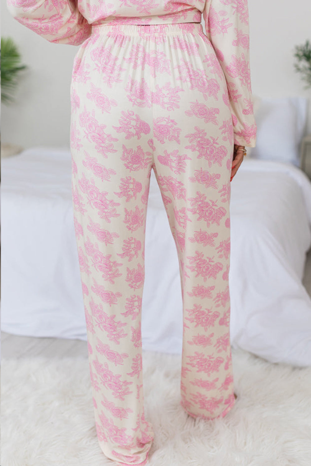 Stacey B's Pink Floral Long Sleeve and Pants Pajamas Set