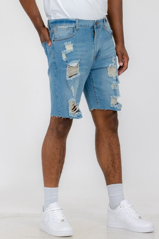 Stacey B's Distressed Stretch Denim Shorts