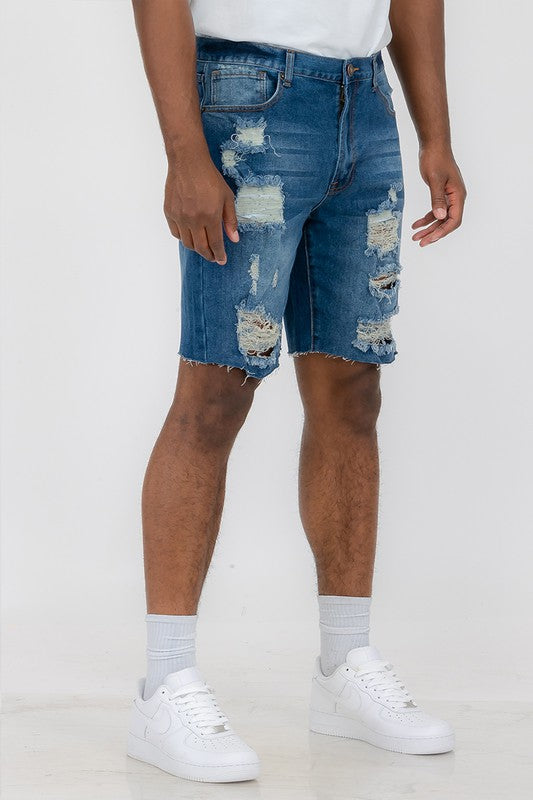 Stacey B's Distressed Stretch Denim Shorts