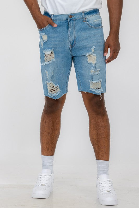 Stacey B's Distressed Stretch Denim Shorts