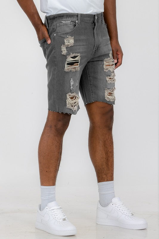 Stacey B's Distressed Stretch Denim Shorts