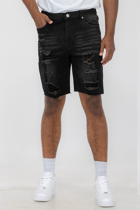 Stacey B's Distressed Stretch Denim Shorts