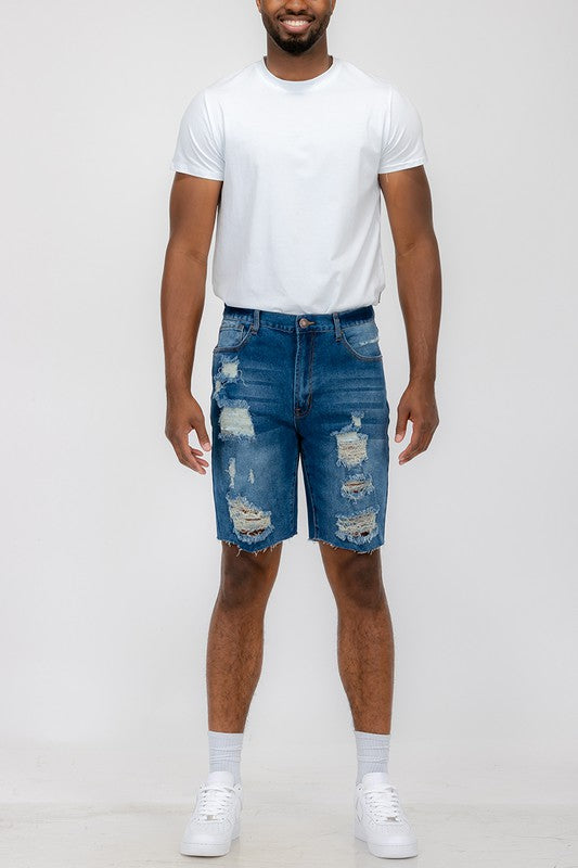 Stacey B's Distressed Stretch Denim Shorts