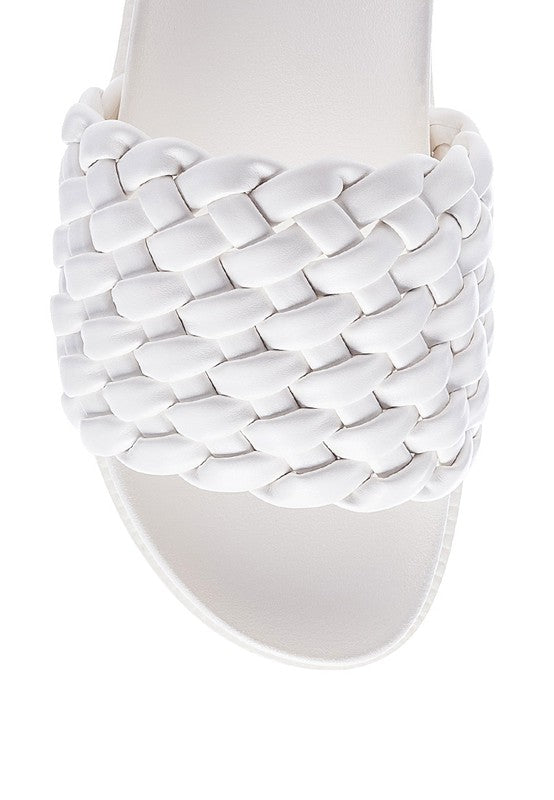 Stacey's Sundae Platform Slides With Woven Textured Straps