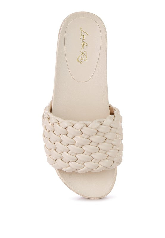 Stacey's Sundae Platform Slides With Woven Textured Straps