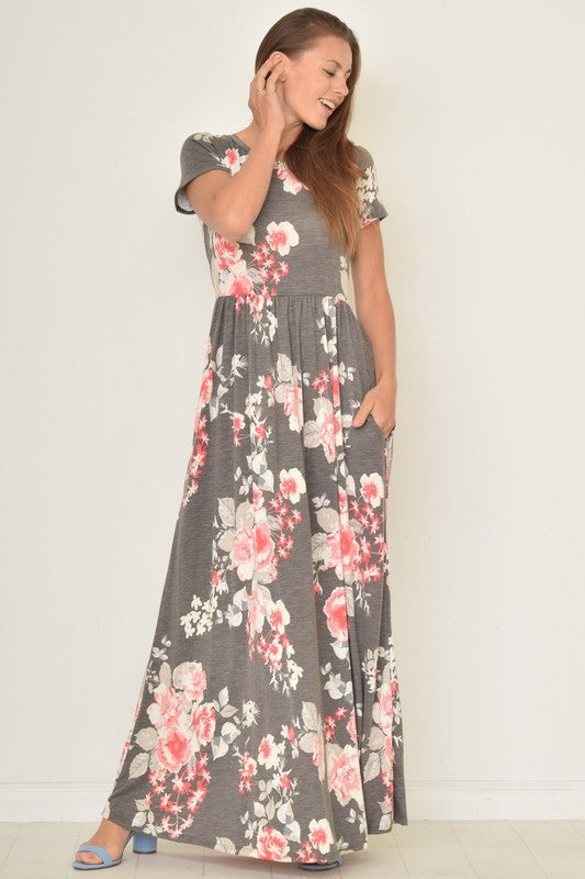 Stacey B's Vintage Floral Maxi Dress With Pockets