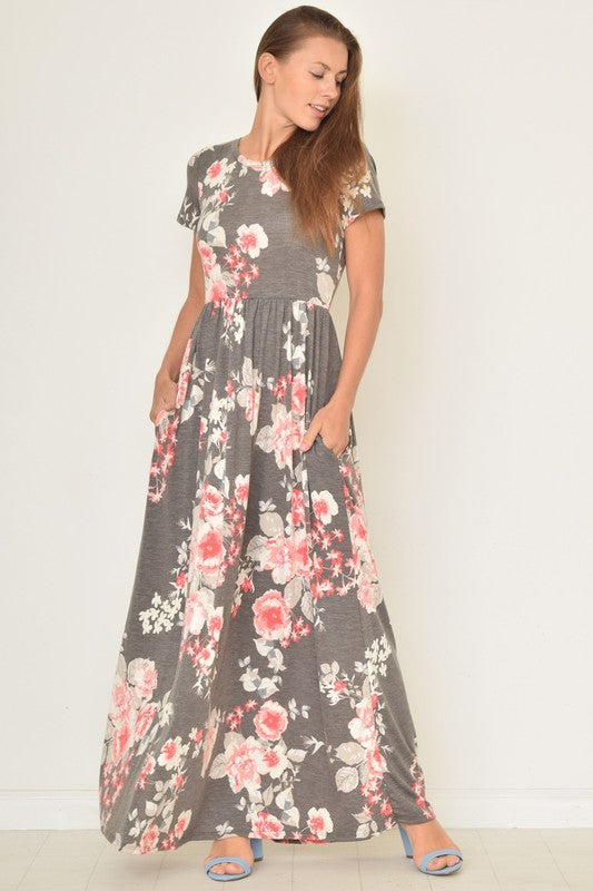 Stacey B's Vintage Floral Maxi Dress With Pockets