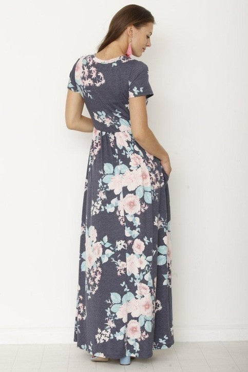 Stacey B's Vintage Floral Maxi Dress With Pockets