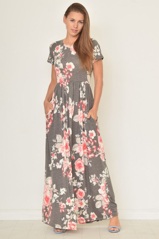 Stacey B's Vintage Floral Maxi Dress With Pockets