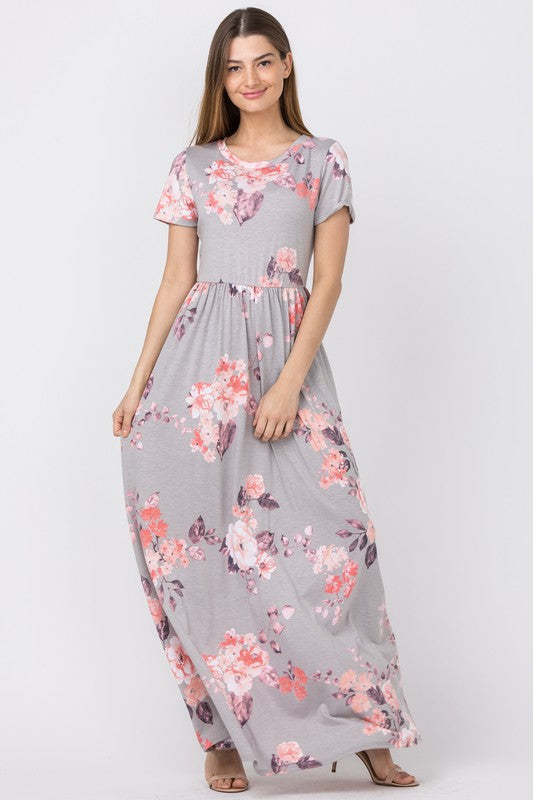 Stacey B's Vintage Floral Maxi Dress With Pockets