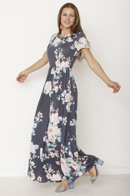 Stacey B's Vintage Floral Maxi Dress With Pockets