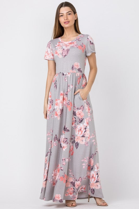 Stacey B's Vintage Floral Maxi Dress With Pockets