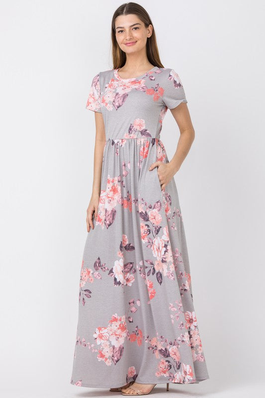 Stacey B's Vintage Floral Maxi Dress With Pockets